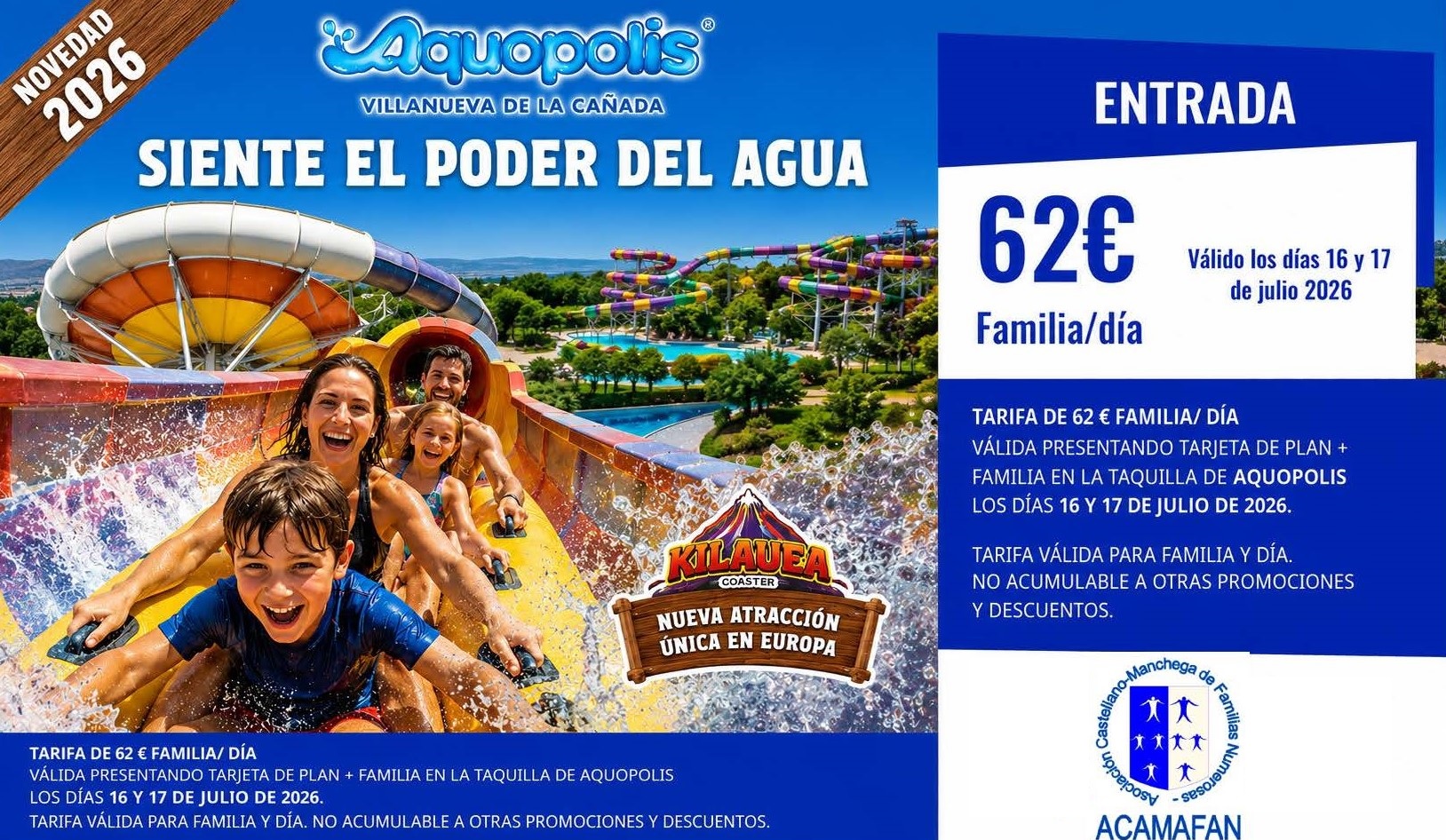 Jornadas familiares en AQUOPOLIS de Villanueva de la Cañada
